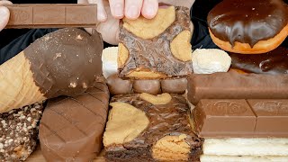 ASMR Chocolate Desserts amp Ice Cream HaagenDazs Ice Cream Mochi Peanut Butter Brownie Donut [upl. by Kneeland]