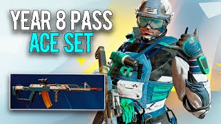 Year 8 PASS  EXCLUSIVE Ace Bundle  3D weapon Skin  Attachment Skin  INGAME SHOWCASE  R6 [upl. by Frederique833]