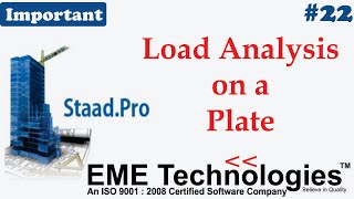 An Introduction to Load Analysis on a Plate  Staad Pro [upl. by Emmalynn590]