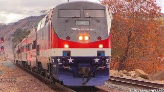 Amtrak Trains  WWII Pearl Harbor troop train featuring P42DC 42 December 7th 2013 [upl. by Anahsahs972]