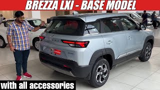 Brezza Base Model 2023  Walkaround with On Road Price Accessories [upl. by Anirrok]