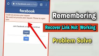 How To Memorialize Recover Link Not Working Problem Solve  Fix FB Could Not Process Your Request [upl. by Pebrook363]