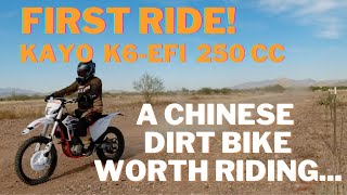 Kayo K6EFI First Ride Review  Cheapest Quality 250 cc Chinese 4Stroke Dirt Bike Great Motorcycle [upl. by Ecnerwal]