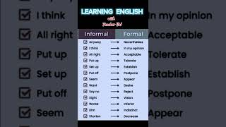 LEARNING ENGLISH Formal and informal speech learn learning education empowerment motivation [upl. by Fujio]