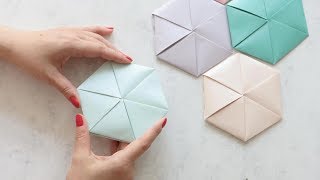 Origami Tutorial Hexagon [upl. by Alekal]