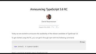 TypeScript 56 RC key points [upl. by Jaella]