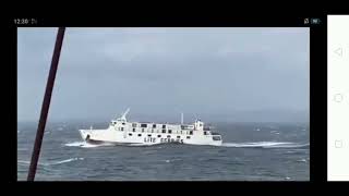 MV LITE FERRY 16 IN STORMY WEATHERGRABE ANG LALAKI NG MGA ALON [upl. by Rojam]