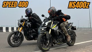 NS400z vs Triumph Speed 400 Drag Race [upl. by Namsu]