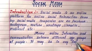 write essay on social media in English  easy short essay on social media  best essay writing [upl. by Adnoel]