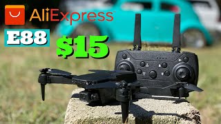 E88 Cheap 15 Foldable Camera Drone From Aliexpress [upl. by Petulah80]