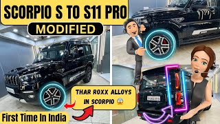 😱First Time in India👉 Scorpio Classic S में Thar Roxx के Alloys लगा दिए✅ Scorpio Classic s to S11 [upl. by Tehc]