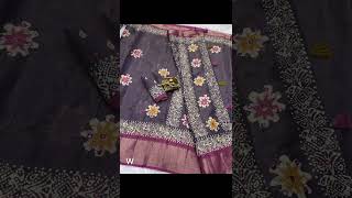 Designer hand printed sarees with ZariWeaving in full sareeGottaPatti mirror under₹1299sarees [upl. by Salkin300]