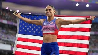 Paris Olympics Sydney McLaughlinLevrone wins gold sets new world record in 400 hurdles [upl. by Aiken]