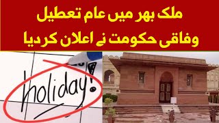 Government Announced Public Holiday on Iqbal Day  Only News [upl. by Ahsiekan102]