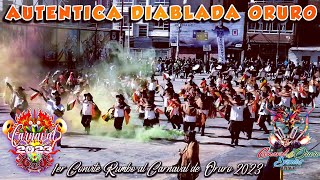 GRAN TRAD AUTENTICA DIABLADA ORURO  PRIMER CONVITE CARNAVAL DE ORURO 2023 [upl. by Yrreg730]