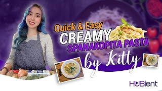 KITTY Creamy Spanakopita Pasta Recipe [upl. by Amabil517]