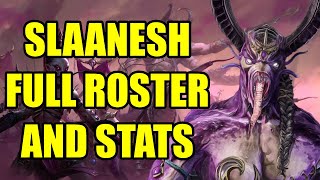 SLAANESH  Full Roster amp Stats  Total War Warhammer 3 [upl. by Yllrebmik461]