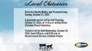 Obits for October 30 2024 [upl. by Gill]