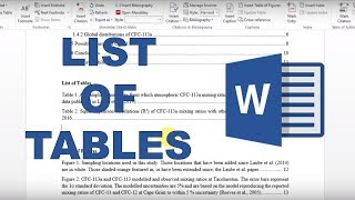 How to make table captions and a list of tables in word [upl. by Eizzo]