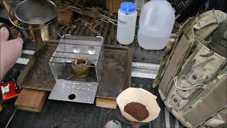 Sterno Stove with a Trangia Black Rifle Coffee Time [upl. by Juakn]