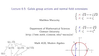 Visual Group Theory Lecture 65 Galois group actions and normal field extensions [upl. by Pergrim]