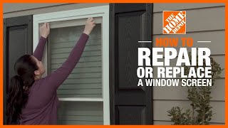 How to Repair or Replace a Window Screen  The Home Depot [upl. by Aikyn355]