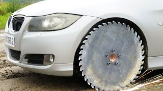 CIRCULAR SAW Blade on CAR  Experiment 1 [upl. by Ahsilrak]