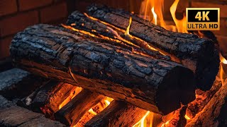 🔥 4K Relaxing Campfire in Winter Burning Campfire at Night in the Forest [upl. by Thordis]