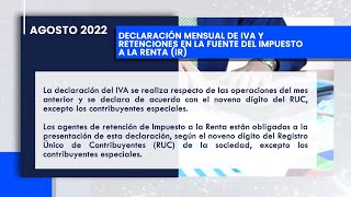 Obligaciones Tributarias y Empresariales  Agosto 2022 [upl. by Harts]