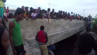 Catching Crocodile  Hellshire Bridge Portmore St Catherine Jamaica [upl. by Niemad]