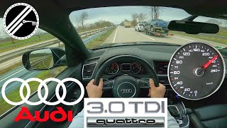 Audi Q5 30 V6 TDI quattro S tronic 245 PS Top Speed Drive German Autobahn With No Speed Limit POV [upl. by Patt498]