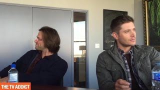 Supernatural Set Visit 2015  Jensen Ackles amp Jared Padalecki Outtakes [upl. by Atekihs327]