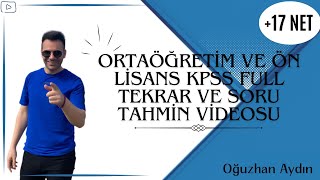 KPSS ORTAÖĞRETİM VE ÖN LİSANS TÜRKÇE FULL TEKRAR VE SORU TAHMİN VİDEOSU [upl. by Lanita290]