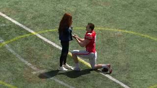 Ohio State Punter Drue Chrisman Gets Engaged During 2019 Spring Football Game  B1G Football [upl. by Inaflahk]