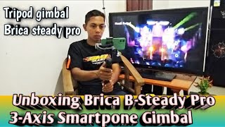 Unboxing Tripod Brica BSteady Pro 2024 Gimbal 3Axis Smartpone [upl. by Kutzenco48]