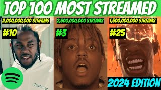 TOP 100 MOST Streamed Rap Songs OF ALL TIME Spotify 2024 UPDATED [upl. by Culver242]