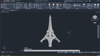 Eiffel Tower AutoCAD 2D amp 3D DRAWING [upl. by Ladnyk]