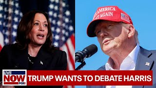 Trump says he absolutely would debate Harris  LiveNOW from FOX [upl. by Stoeber]