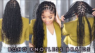 DIY WaistLength Boho Knotless Braids LIKE THE BRAID SHOP [upl. by Dorcy260]