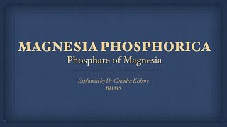 Magnesia Phosphorica  Allen’s Keynotes  Well Explained [upl. by Stephie]