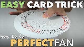 Easy Beginner Card Trick to Fan a Deck of Cards Perfectly  Thumb Fan Tutorial [upl. by Rashidi48]