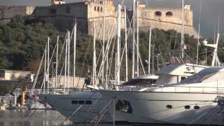 Antibes France Old Town with ancient church narrow lanes food market pedestrian zone marina [upl. by Hopkins]