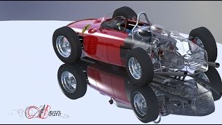 Ferrari 156F1 1961 Solidworks motion study and rendering [upl. by Nyvets]