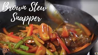 Jamaican Brown Stewed Fish  Red Snapper  Lesson 137  Morris Time Cooking [upl. by Tini]