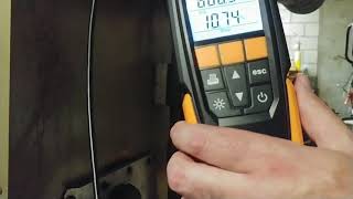 Analyze oil burning hot air furnace with Testo 310 [upl. by Wessling192]