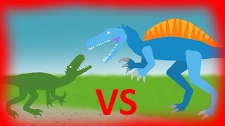 Dinosaurs Cartoons Battles Spinosaurus vs Megaraptor Динозавры мультфильм [upl. by Annaet]