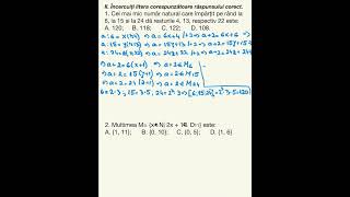 Testul 2  pag 55 Probleme care se rezolvă cu divizibilitate  Matematică 6 [upl. by Dnalyr]