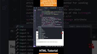 HTML Tutorial  Lesson 72 HTML Form Attributes  formmothed Part 4 html htmltutorial css [upl. by Bogie665]