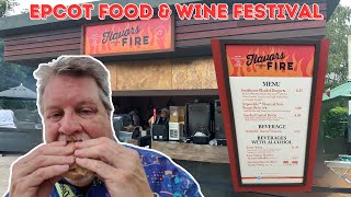 Trying foods from the Flavors From Fire booth at Epcots Food amp Wine Festival [upl. by Dry]