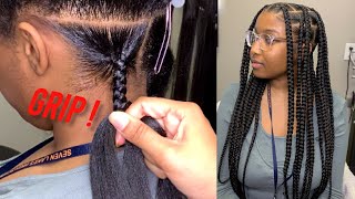 Flat Large knotless braids  details and tips for beginners [upl. by Saum]